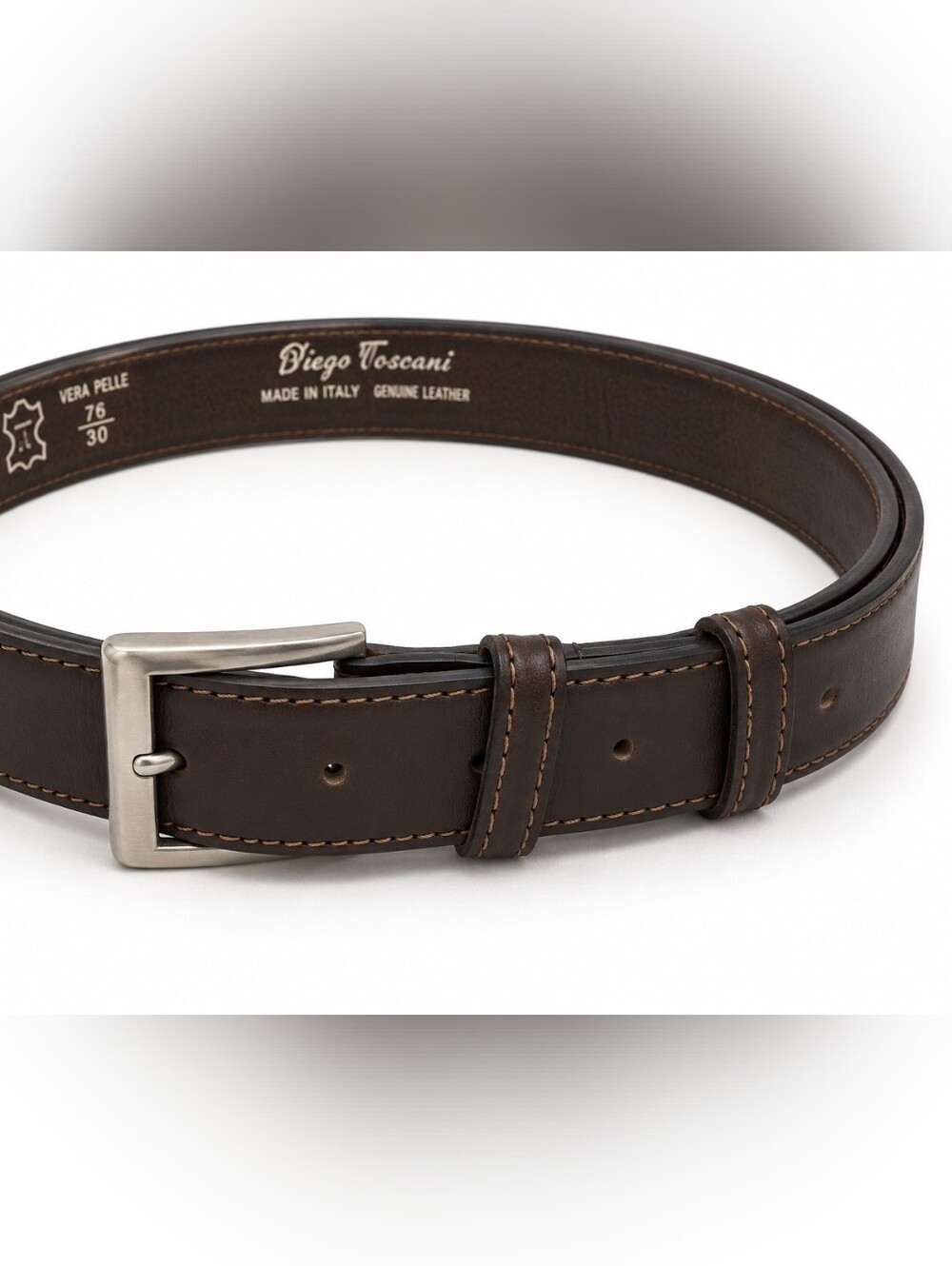Diego Toscani Leather Brown Belt Mens Italy 36